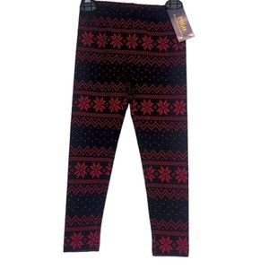 Holiday Ralph Lauren Polo Snowflake Red & Black leggings Size 5